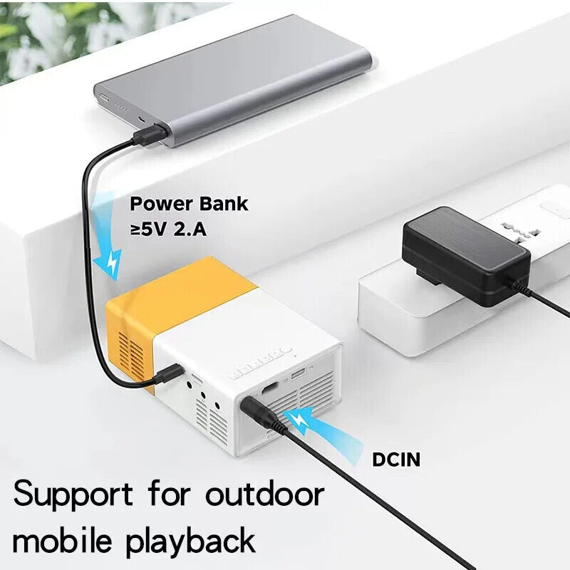 Portable 1080P LED Mini Projector - Transform Your Home into a Cinema with HDMI & USB Connectivity!