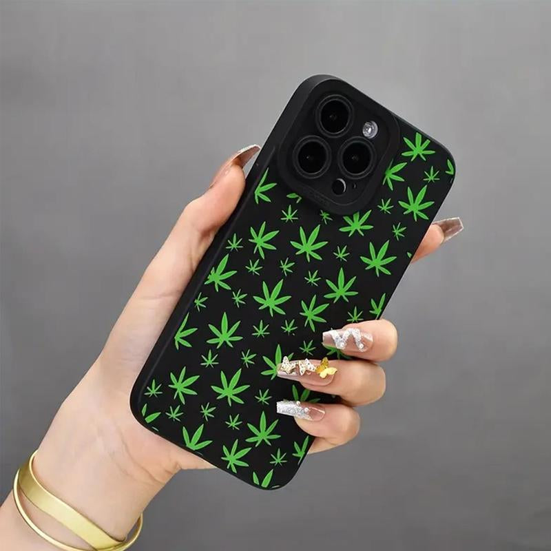 Maple Leaf Pattern Phone Case, Anti-Fall Fully Edged Mobile Phone Case, Shockproof Phone Protective Cover for Iphone XR XS Max 11 12 13 14 15 Pro Max