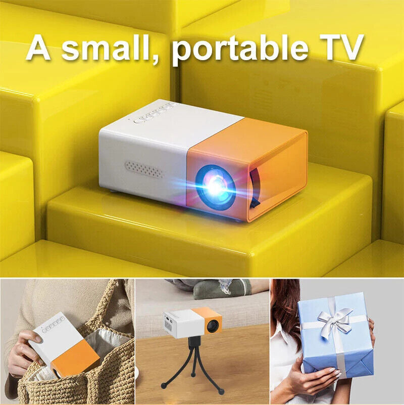 Portable 1080P LED Mini Projector - Transform Your Home into a Cinema with HDMI & USB Connectivity!