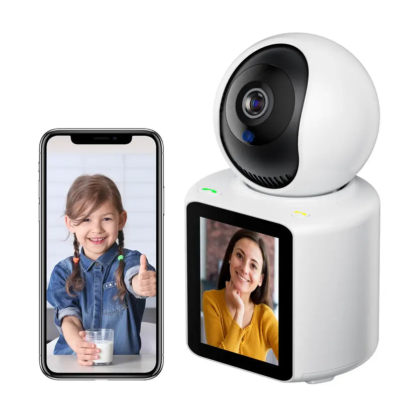 "2K WiFi Security Camera for Indoor Use: Advanced Nanny & Pet Monitor with One-Touch Call, 360-Degree View & Night Vision"