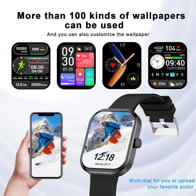 Multifunctional Smart Watch, Fashionable Digital Watch with Multiple Sports Modes, 2.01 Inch Screen Sports Watch for Men & Women