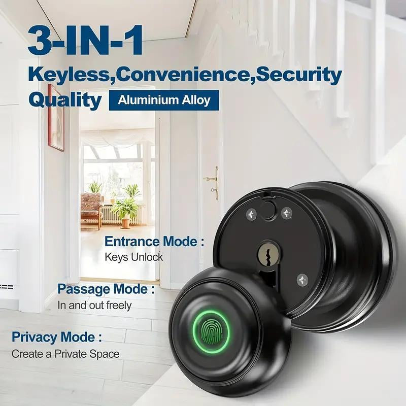 "Smart Fingerprint Door Lock - 3-in-1 Keyless Entry with App Control for Home, Office & Hotel"