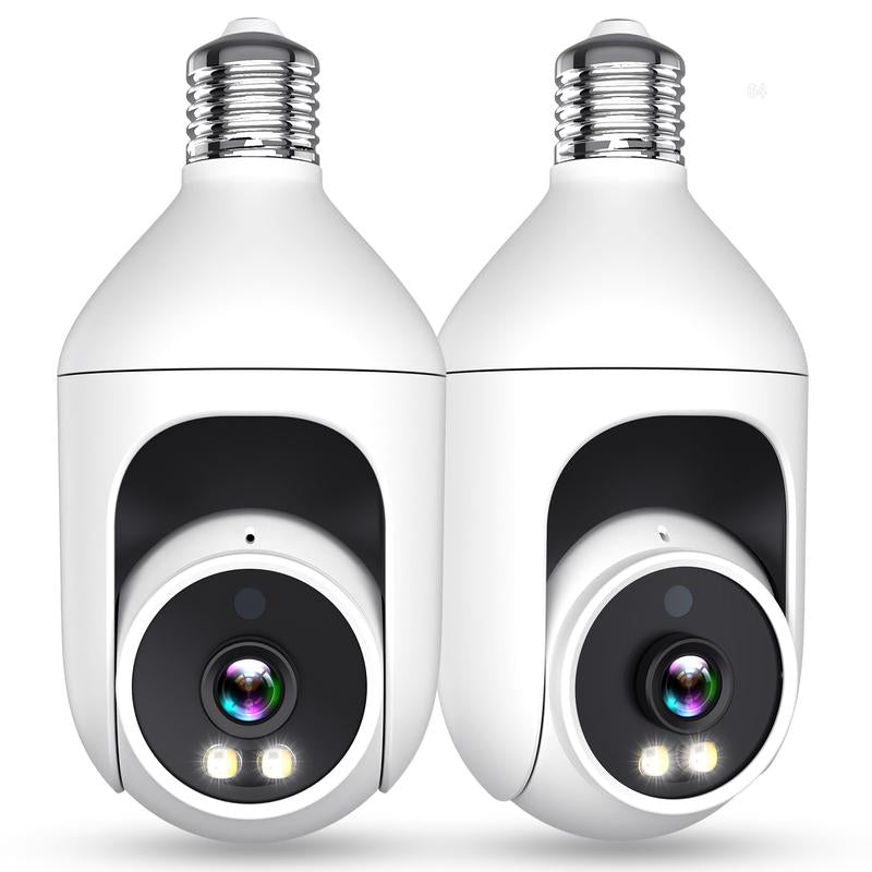 2 Pack 2K Wireless Outdoor Security Camera - 360° Pan & Tilt, AI Motion Tracking, Color Night Vision, 2-Way Talk, Waterproof with Spotlight & Siren Alarm, Cloud/SD Storage