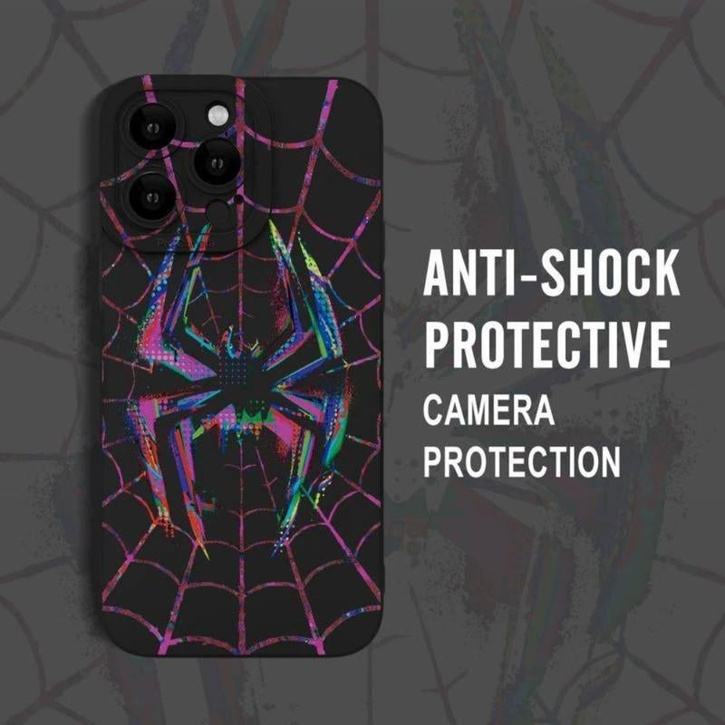 Spider Pattern Design Phone Case, Shockproof Ultra-Thin Protective Cover Mobile Phone Case, Camera Lens All-Inclusive Protective Mobile Phone Soft Case