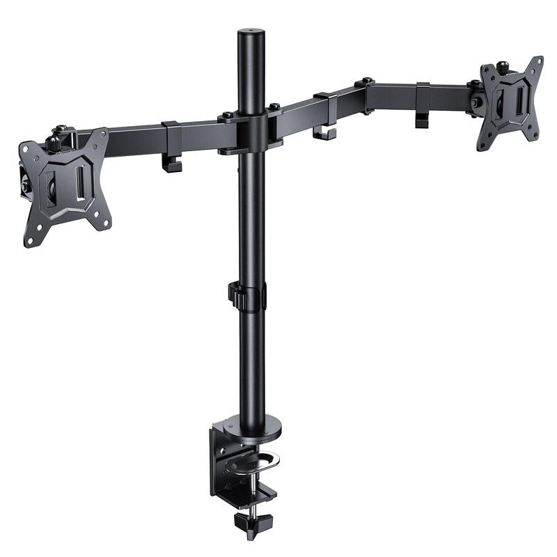 Ergear Dual Monitor Desk Mount, Adjustable Arms for 2 Screens up to 32", Heavy Duty Stand Holds 17.6 Lbs per Arm Easy Installation Modern Style Game Player Mobile