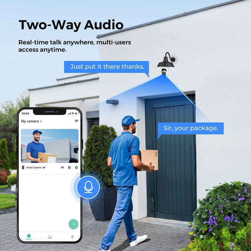 2 Pack 2K Wireless Outdoor Security Camera - 360° Pan & Tilt, AI Motion Tracking, Color Night Vision, 2-Way Talk, Waterproof with Spotlight & Siren Alarm, Cloud/SD Storage