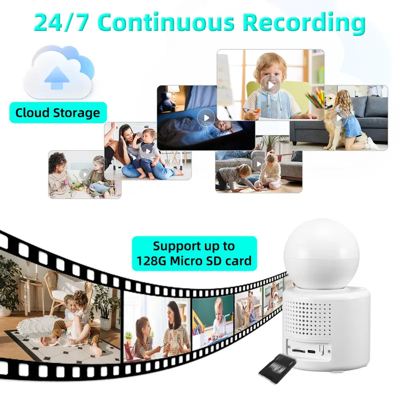 "2K WiFi Security Camera for Indoor Use: Advanced Nanny & Pet Monitor with One-Touch Call, 360-Degree View & Night Vision"