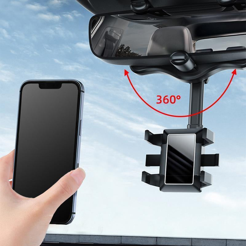 Imoli 360° Rotating Rearview Mirror Phone Holder - Durable, Adjustable, and Universal Design for All Smartphones