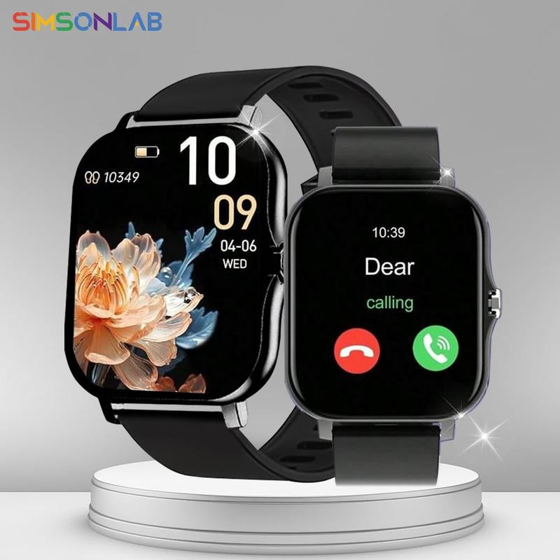 SIMSONLAB 1.83-Inch HD Smartwatch with Bluetooth Calling, Weather Monitoring, and Sports Tracking for Android and iOS - Ideal Christmas Gift