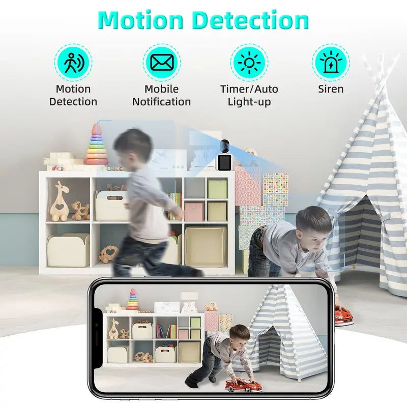 "2K WiFi Security Camera for Indoor Use: Advanced Nanny & Pet Monitor with One-Touch Call, 360-Degree View & Night Vision"