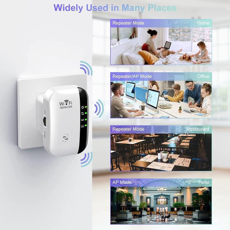 Powerful WiFi Extender - Boost Coverage Up to 5000 Sq.Ft for 40 Devices, Easy 1-Tap Setup, Ethernet Port & Alexa Compatible